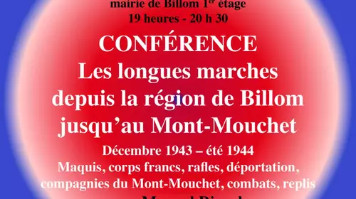 Annonce conférence à Billom 15 novembre 2024